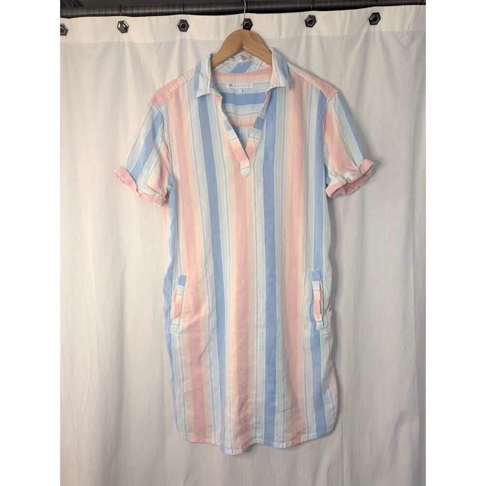 Southern Tide Kamryn Resort Dress Pastel Striped Linen Blend Coverup Summer XL